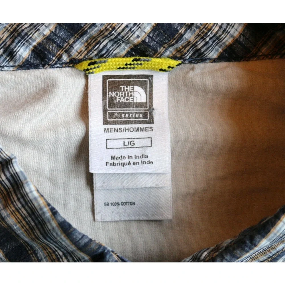 The North Face Men's L/G Blue Green‎ Plaid LS BF Cotton Shirt